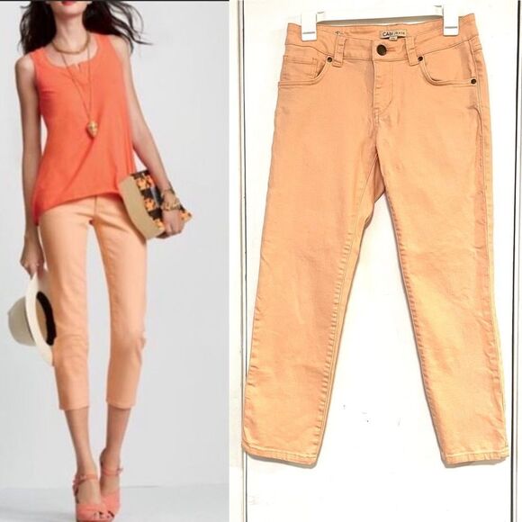 CAbi Jeans Bree Capri Creamsicle Crop Jeans - Picture 1 of 8